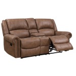 Spencer Motion Console Loveseat - Light Brown