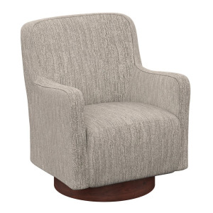 Swivel Chair w/Wood Base - Speckled Tan
