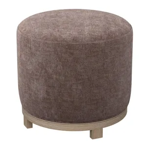 Ottoman w/Wood Swivel Base - Rose