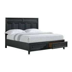 Woodinville Complete King Storage Bed - Ebony
