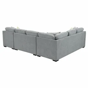 Elle 3PC Sectional w/6 Pillows - Grey