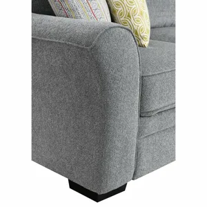 Elle 3PC Sectional w/6 Pillows - Grey