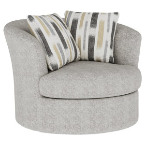 Swivel Chair w/2 Accent Pillows - Gray
