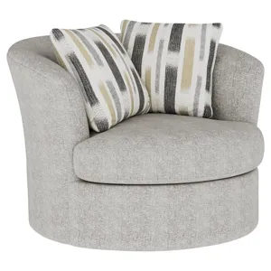 Swivel Chair w/2 Accent Pillows - Gray