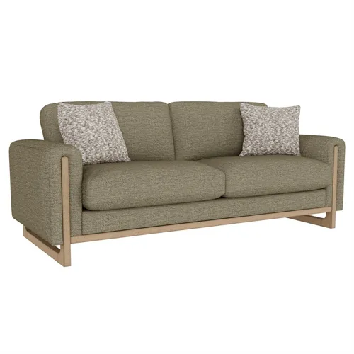 Sutton Place Sofa w/Wood Base & 2 Pillows - Green