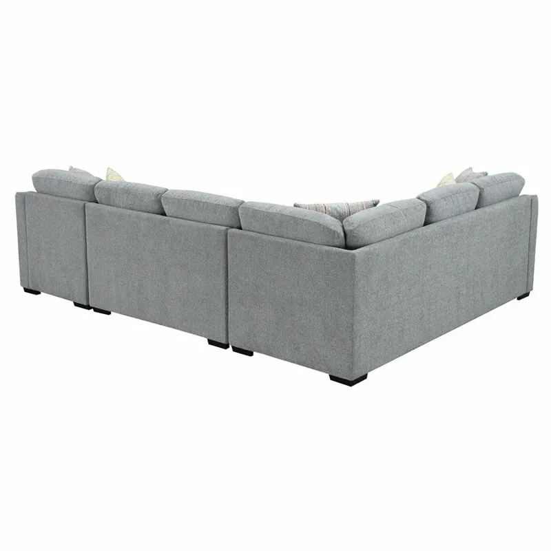 Elle 3PC Sectional w/6 Pillows - Grey