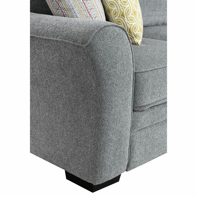 Elle 3PC Sectional w/6 Pillows - Grey