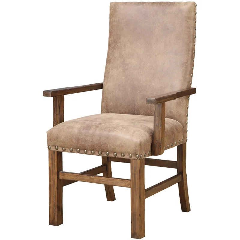 Arm Chair W/nailhead Rta Almond Upholstered