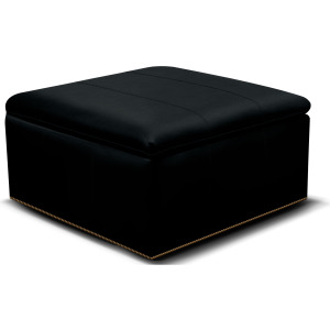 Hendrix Leather Storage Ottoman with Nails