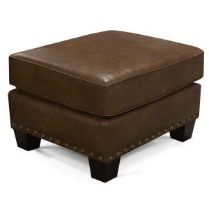 Salem Leather Ottoman with nails