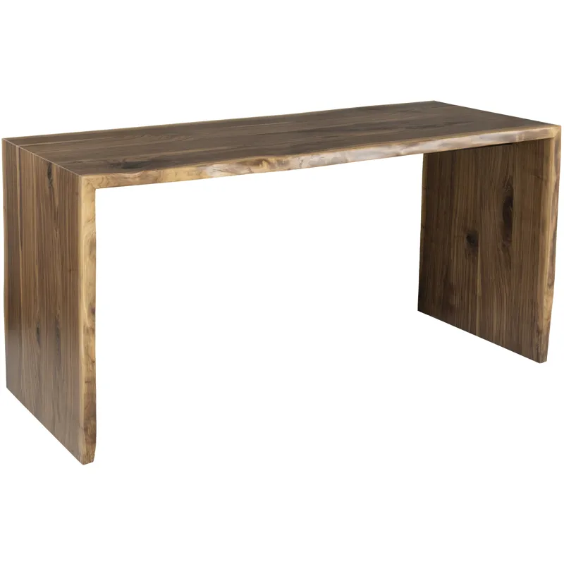 Walnut Waterfall Counter Height Table