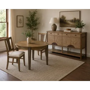 Sun Haven - 64" Credenza with Silver Tray - Oak and Walnut Finish