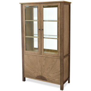 Sun Haven - Curio with Touch Lighting - Oak and Walnut Finish