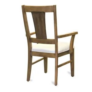 Sun Haven - Upholstered Arm Chair - Set of 2 - Natural Oak and Walnut Finish - Cream Upholstery