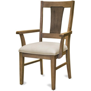 Sun Haven - Upholstered Arm Chair - Set of 2 - Natural Oak and Walnut Finish - Cream Upholstery