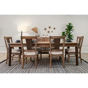 Sun Haven - Upholstered Side Chair - Set of 2 - Natural Oak and Walnut Finish - Cream Upholstery