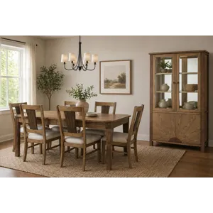 Sun Haven - Curio with Touch Lighting - Oak and Walnut Finish