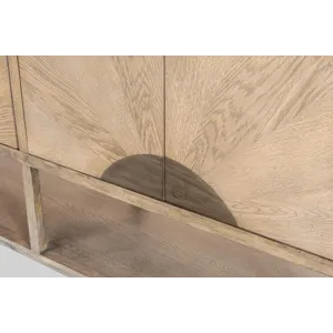 Sun Haven - 64" Credenza with Silver Tray - Oak and Walnut Finish