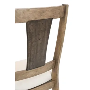 Sun Haven - Upholstered Side Chair - Set of 2 - Natural Oak and Walnut Finish - Cream Upholstery