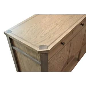 Sun Haven - 64" Credenza with Silver Tray - Oak and Walnut Finish