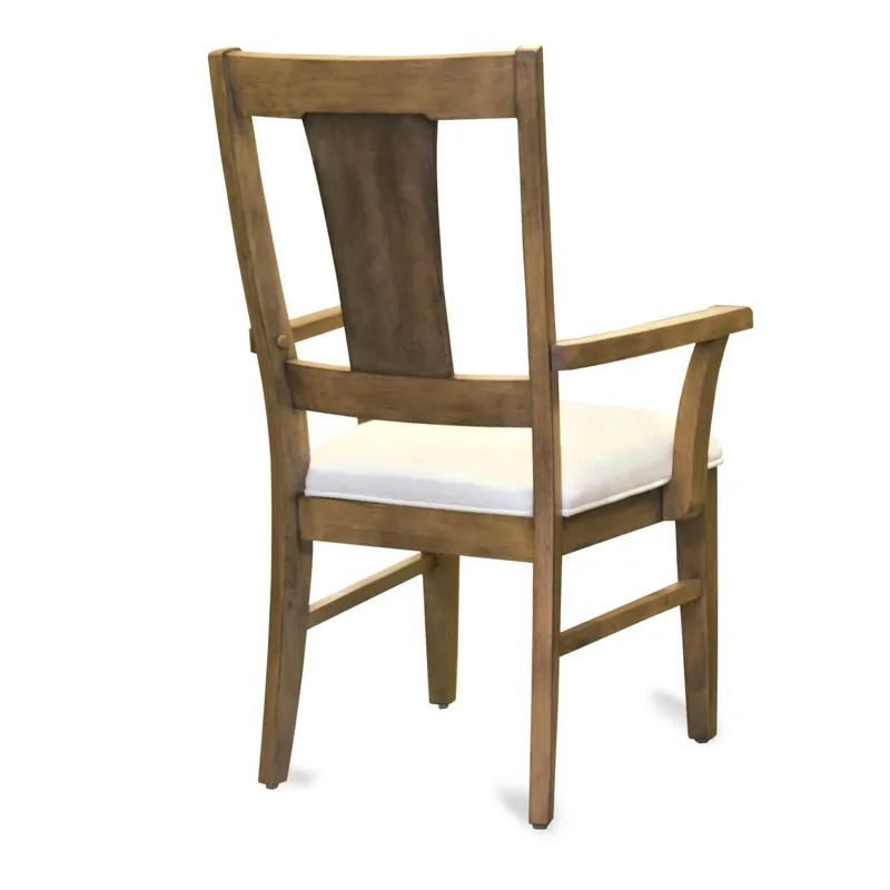 Sun Haven - Upholstered Arm Chair - Set of 2 - Natural Oak and Walnut Finish - Cream Upholstery
