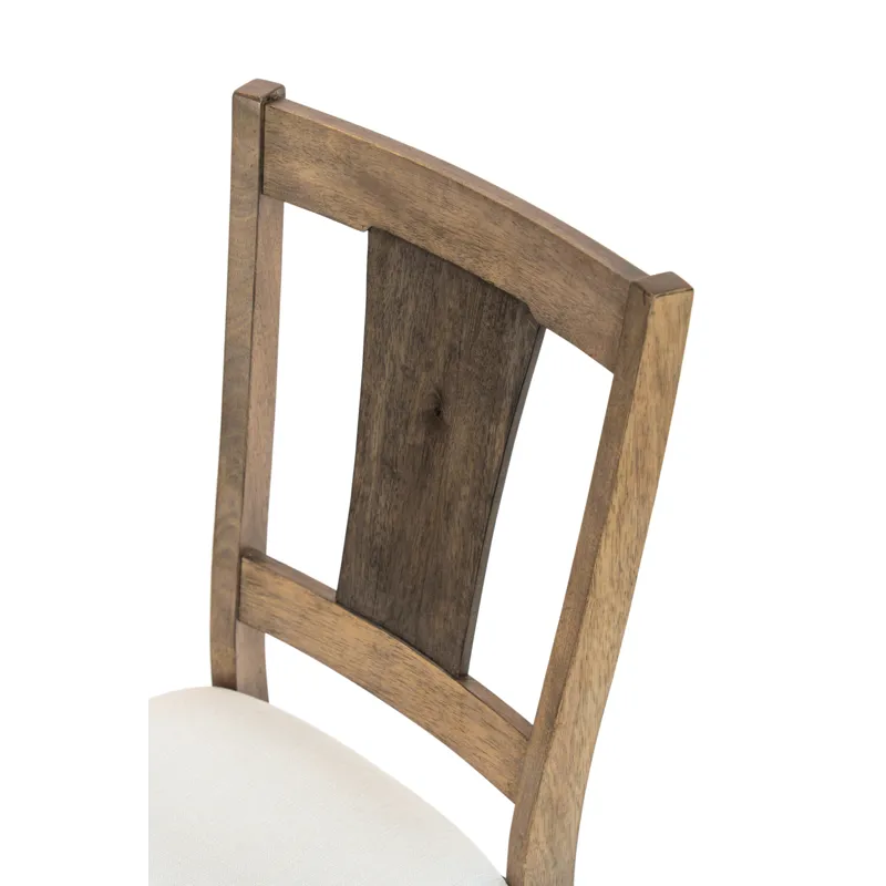 Sun Haven - Upholstered Side Chair - Set of 2 - Natural Oak and Walnut Finish - Cream Upholstery
