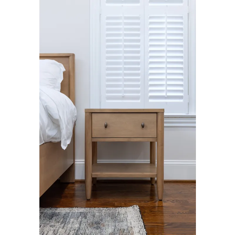 Chatham - 1 Drawer Nightstand with USB-A and USB-C Port - Warm Maple Finish
