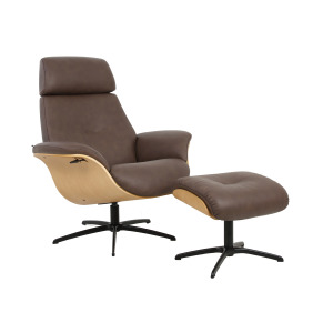 Falcon Brown Chair and Footstool