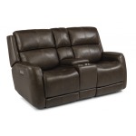 Zelda Power Reclining Loveseat w/Console & Power Headrests