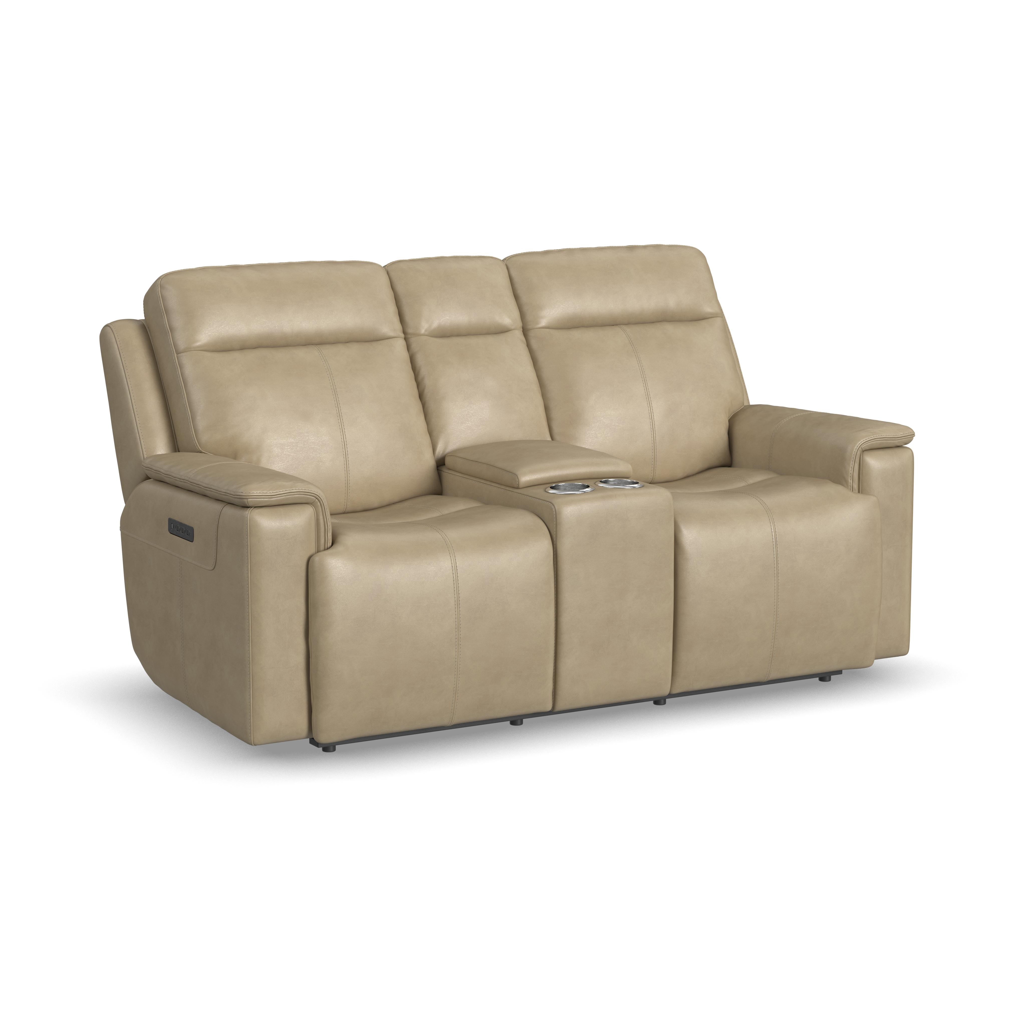 Odell Power Reclining Loveseat with Console, Power Headrests & Lumbar