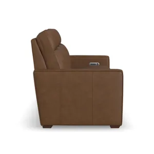 Power Reclining Sofa with Console, Power Headrest, & Lumbar