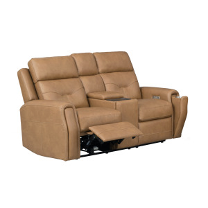 Felix Power Reclining Loveseat with Console, Power Headrest, Lumbar, Heat & Massage