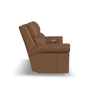 Power Reclining Sofa with Console, Power Headrests & Lumbar