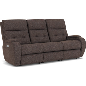 Strait Power Reclining Sofa with Power Headrests