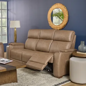 Power Reclining Sofa with Console, Power Headrest, Lumbar, Heat, Massage & Pulse