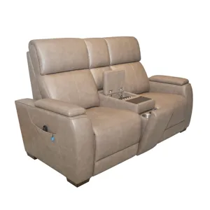 Power Reclining Loveseat with Console, Power Headrest, Lumbar, Heat, Massage & Pulse