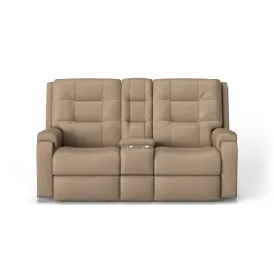 Power Reclining Loveseat with Console & Power Headrests & Lumbar