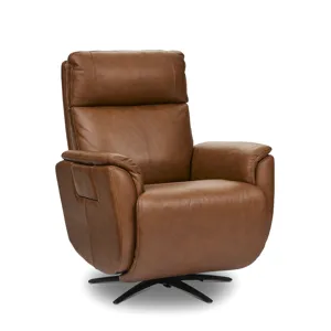 Cove Power Swivel Recliner with Power Headrest, Lumbar, Heat, & Massage