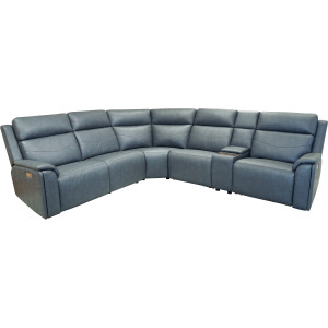 Vernon Power Reclining Sectional with Power Headrest, Lumbar, Heat, & Massage