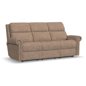 Bernard Power Reclining Sofa with Console, Power Headrest, & Lumbar