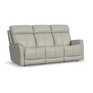 View Power Reclining Sofa with Console, Power Headrest & Lumbar