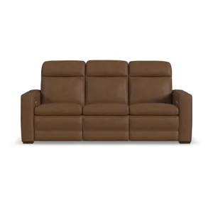 Power Reclining Sofa with Console, Power Headrest, & Lumbar
