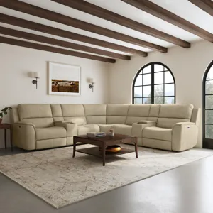 Power Reclining Sectional with Power Headrest & Lumbar