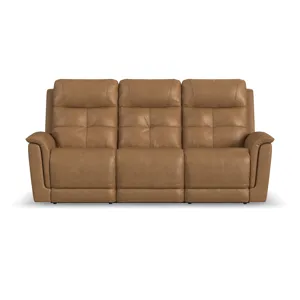 Power Reclining Sofa with Console, Power Headrest, Lumbar, Heat & Massage