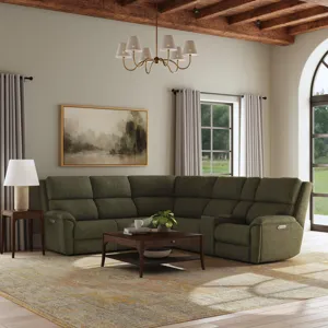Power Reclining Sectional with Power Headrest & Lumbar