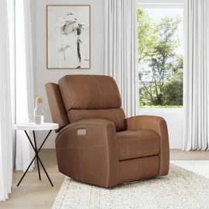 Power Swivel Gliding Recliner with Power Headrest, Lumbar, Heat & Massage