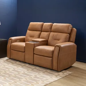 Power Reclining Loveseat with Console, Power Headrest, Lumbar, Heat & Massage