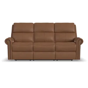 Power Reclining Sofa with Console, Power Headrests & Lumbar