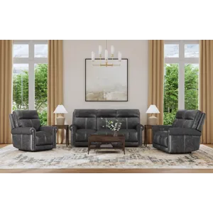 Power Reclining Sofa with Console, Power Headrest & Lumbar