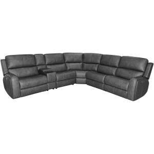 Linden 6 PC Power Reclining Sectional with Power Headrests & Lumbar